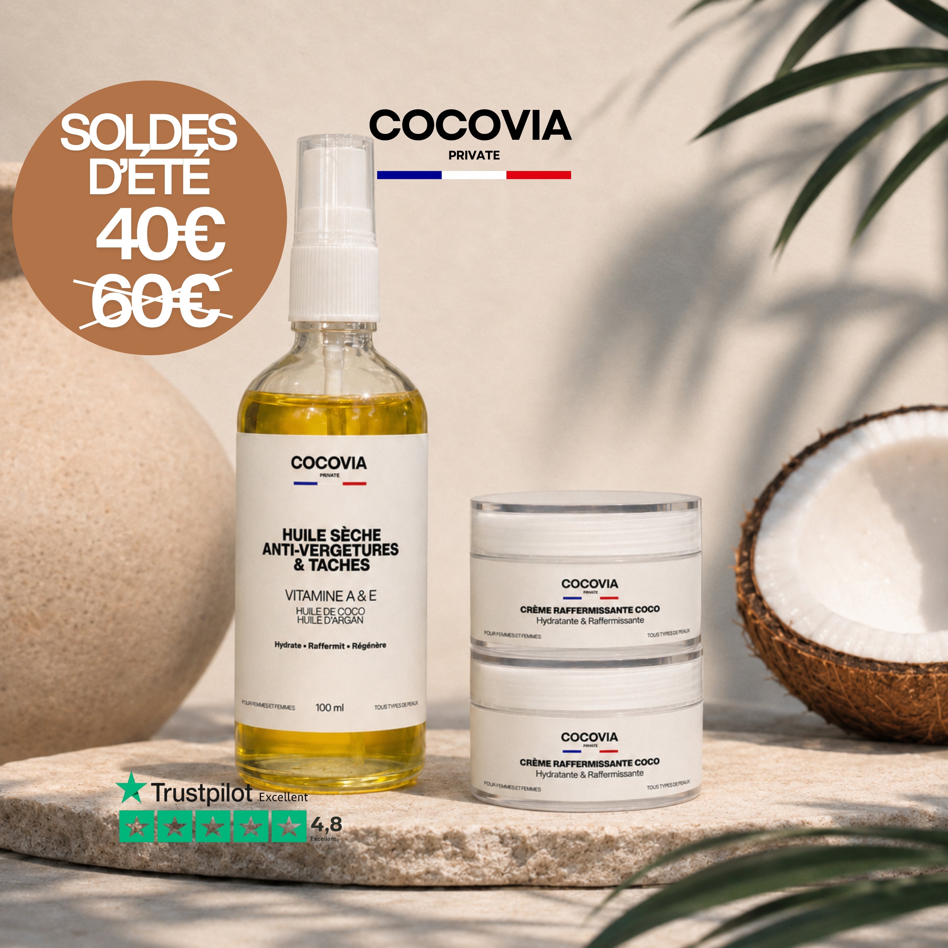Routine premium Anti-Vergetures, hyper pigmentation & Taches – Huile + 2 Crèmes Raffermissantes